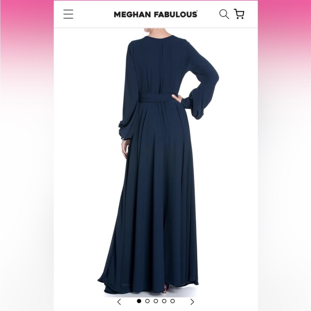 Meghan Fabulous Lilypad Maxi Navy Dress - Picture 5 of 12
